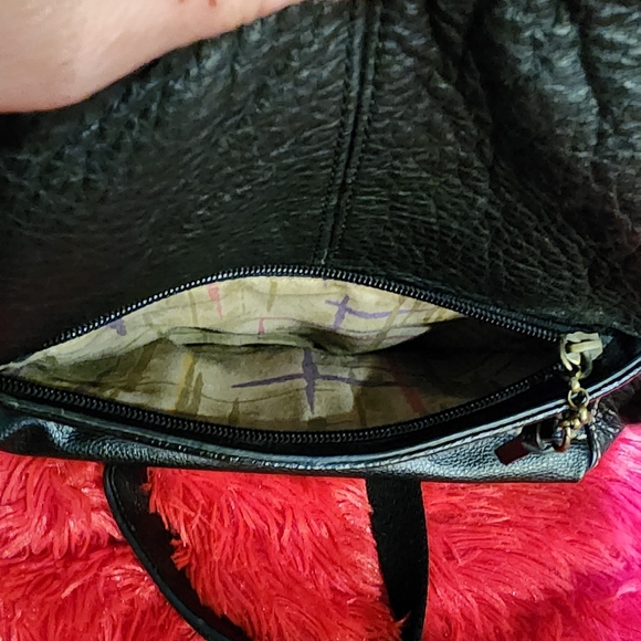 Vintage The Sak Black Pebbled Leather Hobo Crossbody Shoulder Bag - Picture 10 of 14